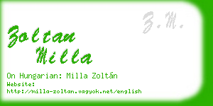 zoltan milla business card