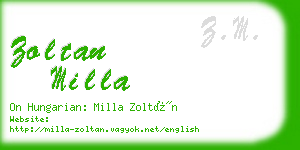 zoltan milla business card